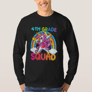4. Klasse Squad Dabbing Einhorn Süß Zurück zur Sch T-Shirt
