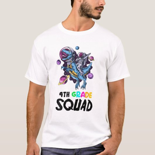 4. Klasse SQUAD Funny Astronaut Reitlehrer T-Shirt (Vorderseite)