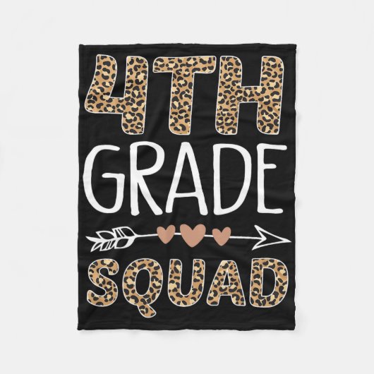 4. Klasse Squad Leopard Lehrer Student Fleecedecke (Vorderseite)
