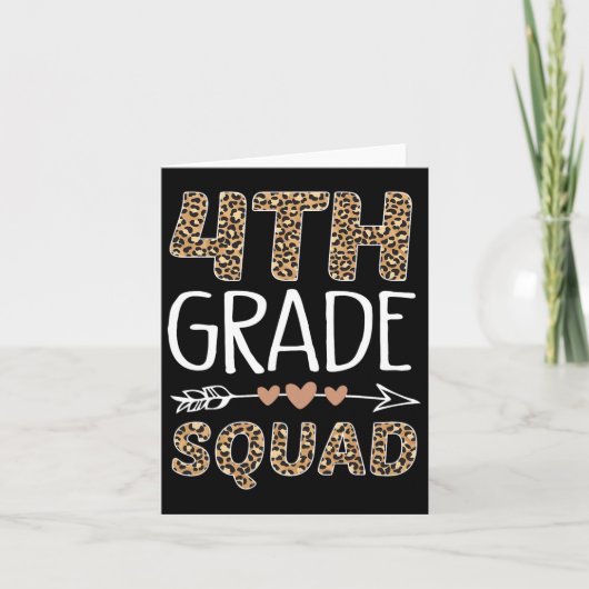 4. Klasse Squad Leopard Lehrer Student Karte (Vorderseite)