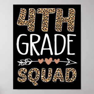 4. Klasse Squad Leopard Lehrer Student Poster
