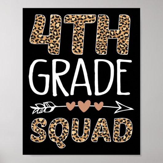 4. Klasse Squad Leopard Lehrer Student Poster (Vorne)