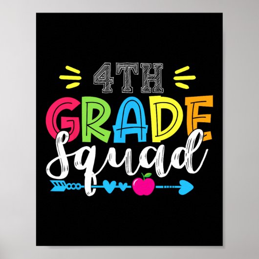 4. Klasse Squad Team Ck Zur Schule Lehrer Schüler Poster (Vorne)