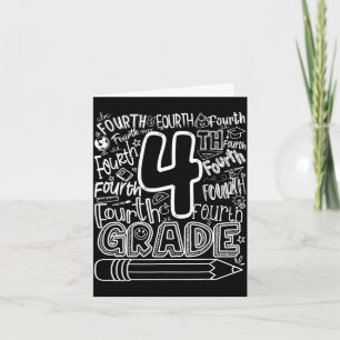 4. Klasse Typografie-Team vierte zurück zur Schule Karte