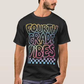 4. Klasse Vibes glückliche Lehrer zurück zur Schul T-Shirt