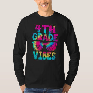 4. Klasse Vibes Tie Dye Erster Schultag Lehrer T-Shirt