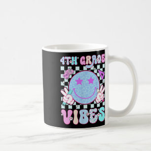 4. Klasse Vierte Klasse Vibes Smiley Gesicht Zurüc Kaffeetasse