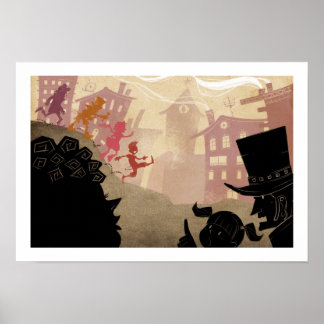 4 Kleine Monster - durch die Stadt laufen Poster