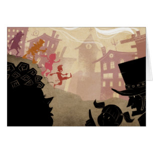 4 kleine Monster - gehend durch Stadt