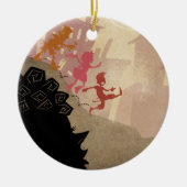 4 kleine Monster - gehend durch Stadt Keramikornament (Vorne)