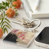 4 kleine Monster - gehend durch Stadt Schlüsselanhänger (Vorderseite rechts)