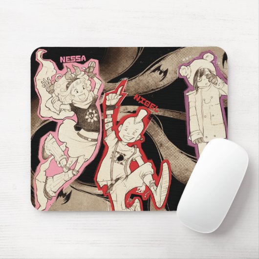 4 kleine Monster - Gruppe Mousepad (Mit Mouse)
