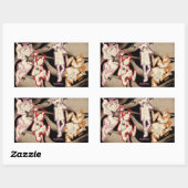 4 Kleine Monster - Gruppe Rechteckiger Aufkleber (Blatt)