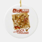 4 kleine Monster - lassen Sie uns das Haus Keramikornament (Hinten)