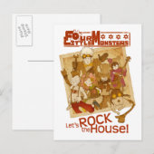 4 Kleine Monster - Lasst uns das Haus rocken Postkarte (Vorne/Hinten)
