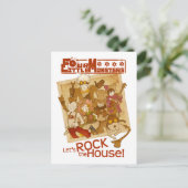 4 Kleine Monster - Lasst uns das Haus rocken Postkarte (Stehend Vorderseite)