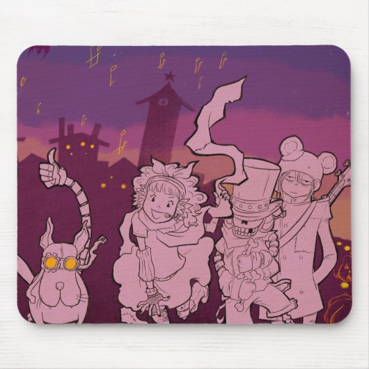 4 kleine Monster - Nachtmusik Mousepad (Vorne)