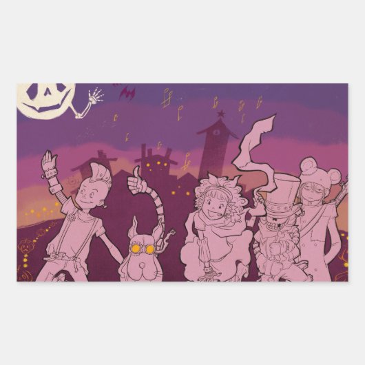 4 Kleine Monster - Nachtmusik Rechteckiger Aufkleber (Vorderseite)