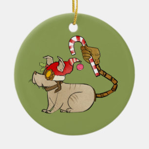 4 kleine Monster - Tesla Feiertags-Logo Keramik Ornament