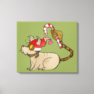 4 kleine Monster - Tesla Feiertags-Logo Leinwanddruck