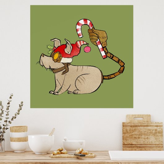 4 Kleine Monster - Tesla Holiday Logo Poster (Küche)