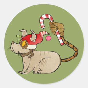 4 Kleine Monster - Tesla Holiday Logo Runder Aufkleber