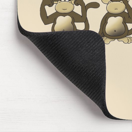 4 kluge Affen Brown Mousepad (Ecke)