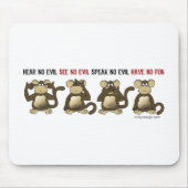4 kluge Affen Mousepad (Vorne)