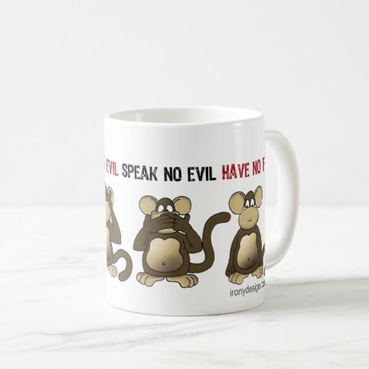 4 kluger Affe-Spaß Kaffeetasse (VorderseiteRechts)