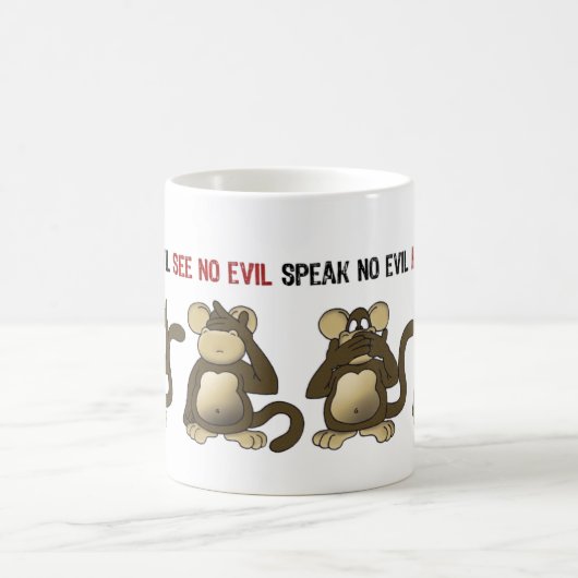 4 kluger Affe-Spaß Kaffeetasse (Mittel)