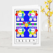 4 Lämmer neue Babykarte Karte (Gelbe Blume)