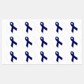 4 Large Thin Blue Line Memorial Ribbons Etiketten (Blatt)
