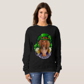 4 Leaf C Dackel Holding Beer St Patrick Shirt (Vorne ganz)