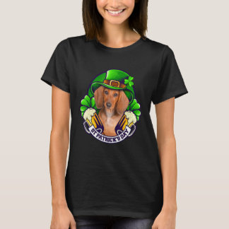 4 Leaf C Dackel Holding Beer St Patrick Shirt