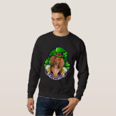 4 Leaf C Dackel Holding Beer St Patrick Shirt (Vorne ganz)