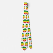4 Leaf Clou in Red Yellow Green Rasta Krawatte (Vorderseite)