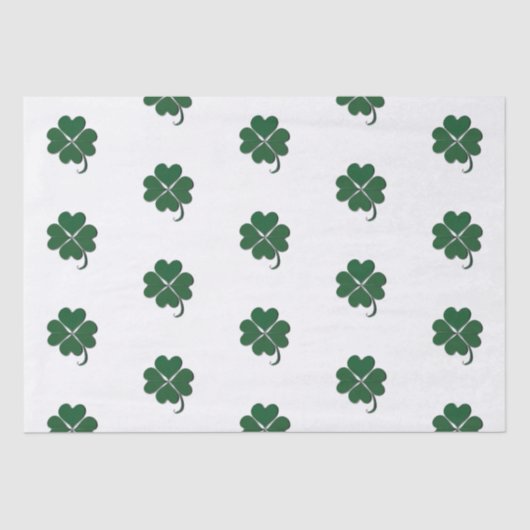 4 Leaf Cloud Irish Kleeblatt Seidenpapier (Vorderseite)