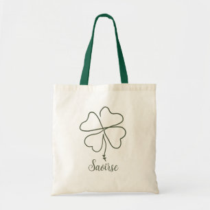 4 Leaf Clover Blume Personalisierter Name Tragetasche