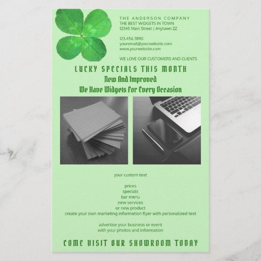 4 Leaf Clover Business Saint Patricks 2 Foto Flyer (Vorne)