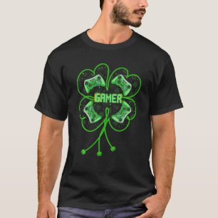 4 Leaf Clover Happy St Patrick Day Funny Video Gam T-Shirt