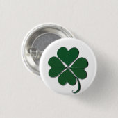4 Leaf Clover irisches Kleeblatt Button (Vorne & Hinten)