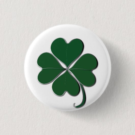 4 Leaf Clover irisches Kleeblatt Button (Vorderseite)