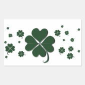 4 Leaf Clover Kleeblatt St. Patrick's Day Rechteckiger Aufkleber (Vorderseite)