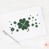 4 Leaf Clover Kleeblatt St. Patrick's Day Rechteckiger Aufkleber (Umschlag)