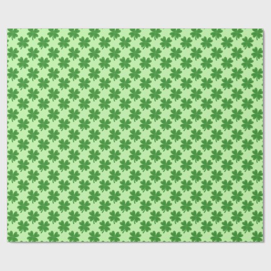 4 Leaf Clover St Patrick's Day Light Green Geschenkpapier (Flach)