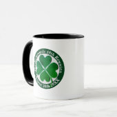 4 Leaf Clover Wiedersehen Medallion Text Tasse (Vorderseite Links)