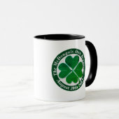 4 Leaf Clover Wiedersehen Medallion Text Tasse (VorderseiteRechts)