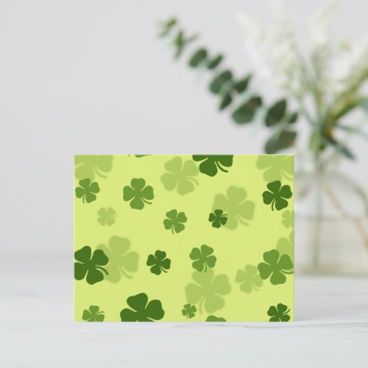 4 Leaf Clovers Postkarte (Stehend Vorderseite)