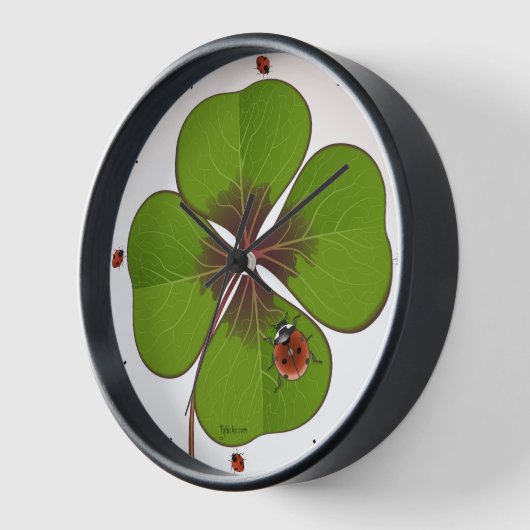 4-LEAF-KLEBER mit LADY-SCHALTFLÄCHE Uhr (Winkel)