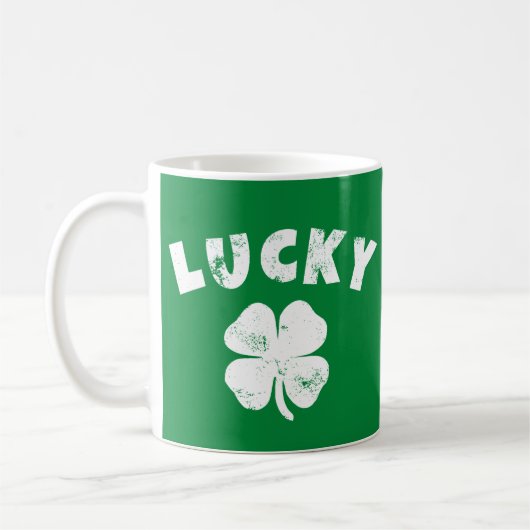 4 Leaf Lucky Clover St. Patrick's Day Kaffeetasse (Links)